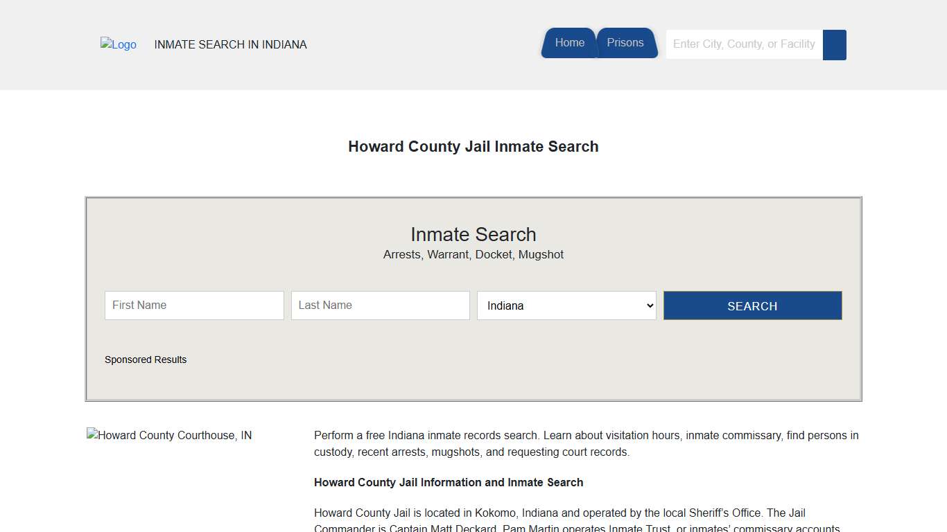 Howard County Jail Inmate Search Indiana Jail Roster