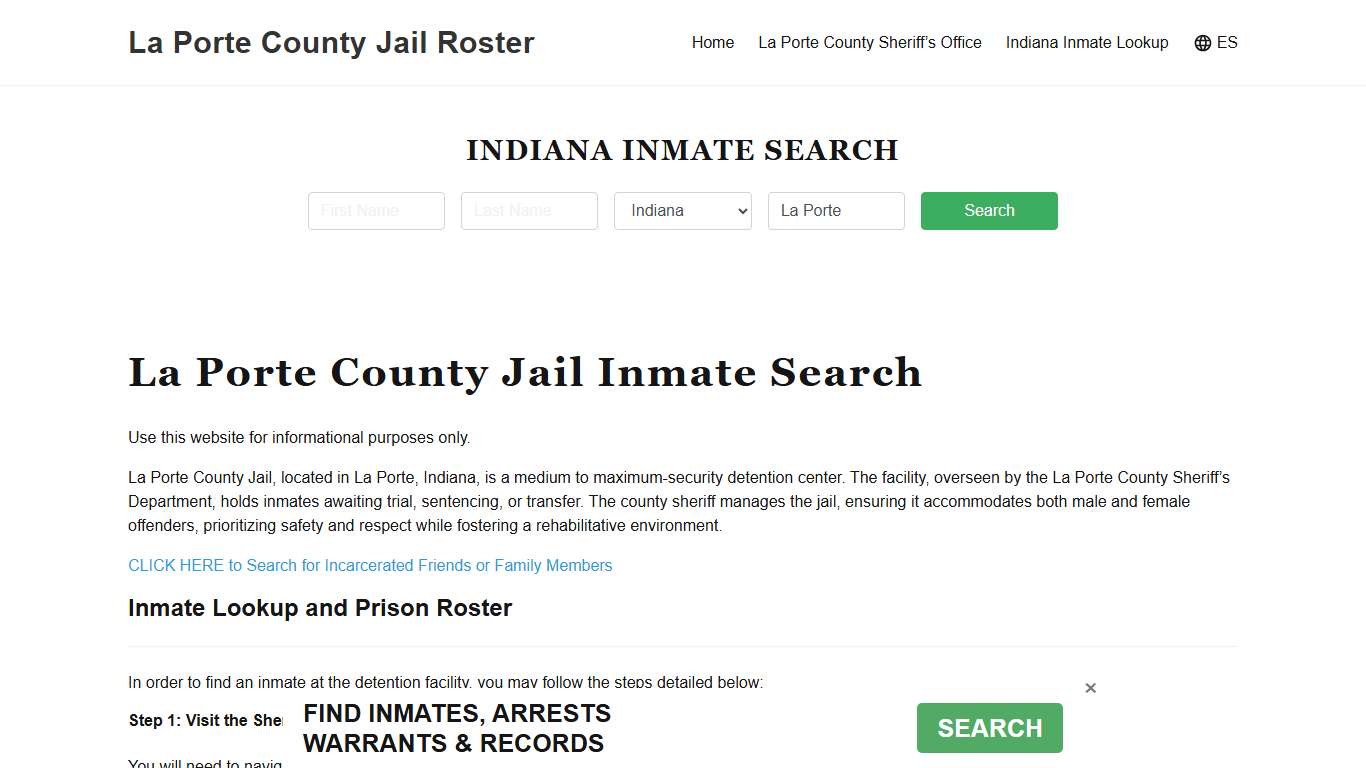 La Porte County Jail Roster Lookup, IN, Inmate Search